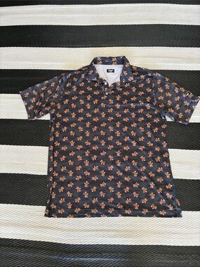 Waggle Men's golf polo xxl with tiger stripe goats
